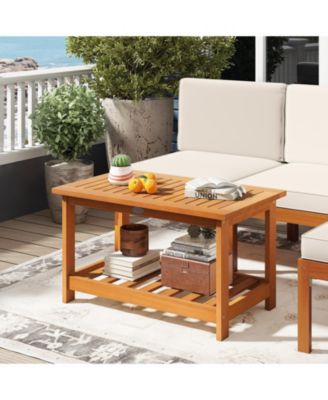 Acacia Wood Outdoor Slatted Coffee Table