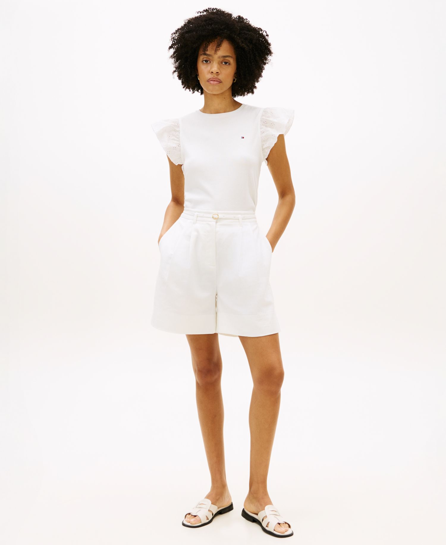 Women's Broderie Mix-Media Top