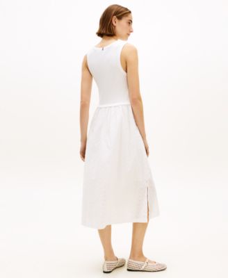 Women's Mixed Media Broderie Dress