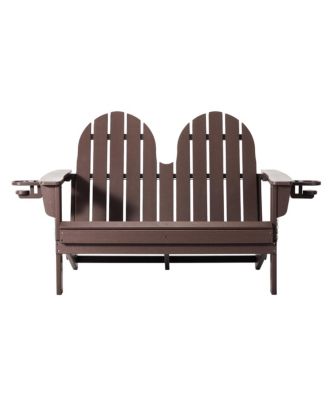 Outdoor Patio HDPE Folding Adirondack Garden Bench