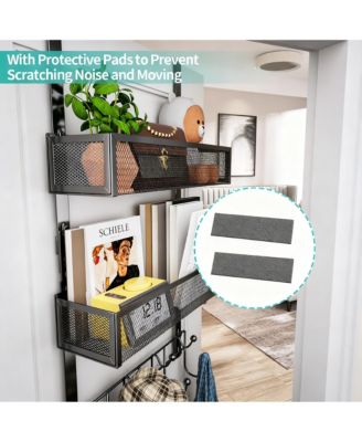 Over The Door Organizer with 9 Hooks & 2 Baskets - Rustproof, Waterproof, Portable