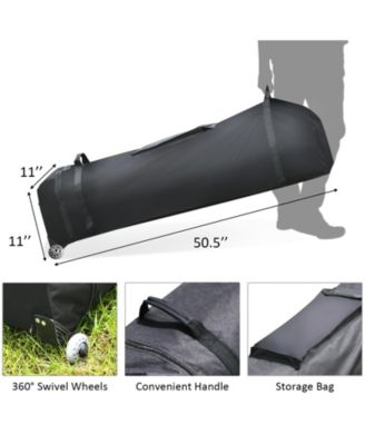 10x10 ft Pop-Up Gazebo with 4 Adjustable Heights & Folding Awning