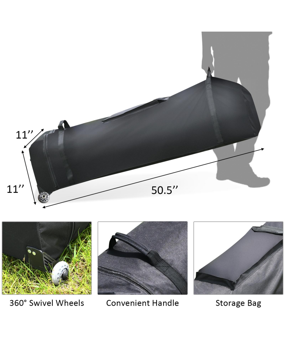 Mecale 10x10 ft Pop-Up Gazebo with 4 Adjustable Heights & Folding Awning