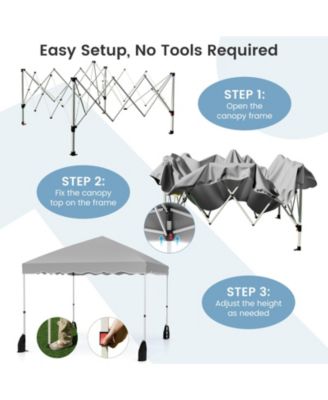 Foldable 10x10 ft Pop-Up Canopy Tent with Wheeled Carry Bag