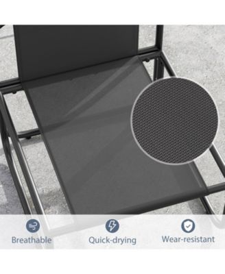 Patio Chairs Set of 2 w/ Removable Cushions Heavy Duty Metal Frame Poolside