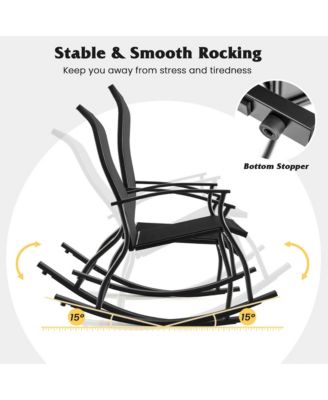 Set of 4 Outdoor Rocking Chair Patio Rocker w/ Breathable Fabric