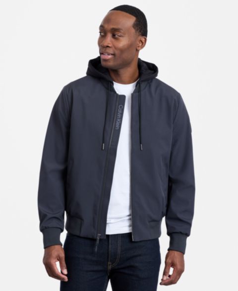 Мужская куртка Calvin Klein Bomber Knit Hood, цвет: Железный