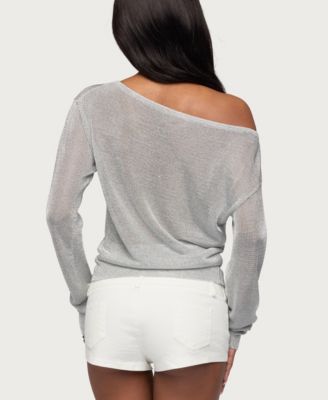 Women's Charlo One Shoulder Shiny Knit Top