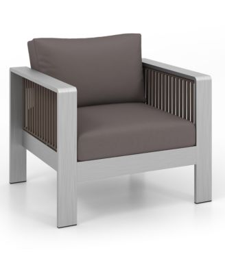 2 Piece Aluminum Patio Furniture Set Outdoor Sectional Sofa Set w/ Thick Cushions