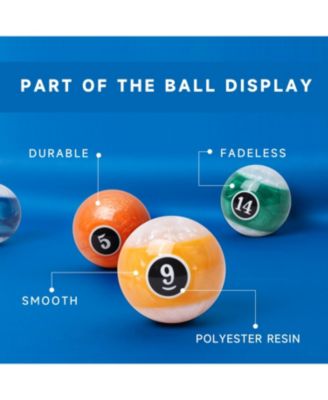 2 1/4-Inch Marble Swirl Professional Regulation Size Billiards Pool Balls Set, Standard 16 Balls Set