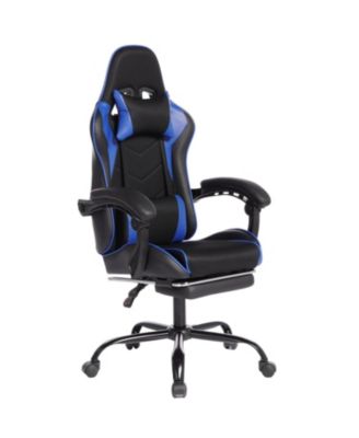 E-Sports Gaming Chair with Massage, Footrest & Recline – PU Leather Ergonomic Racing Seat for Home & Office