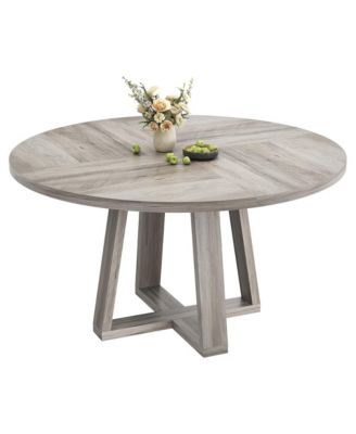 Round Dining Table for 4-6 People, 47 Inches Dining Room Table with Pedestal Base(Table Only )