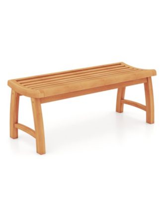 2 Person 800 Lb Capacity Contoured Slatted Patio Garden Dining Bench