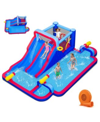 Inflatable Bounce House with 2 Water Slides & 3 Water Cannons, 680W Blower Included