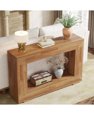 Farmhouse Console Table, 47 Inches Entryway Console Table with Storage, Industrial Hallway Accent Table for Living Room, Entrance