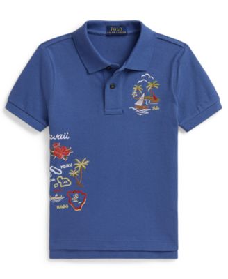 Boys' 2-7 Embroidered Mesh Short-Sleeve Polo Shirt