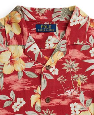 Boys' 8-20 Tropical Floral-Print Short-Sleeve Camp Shirt
