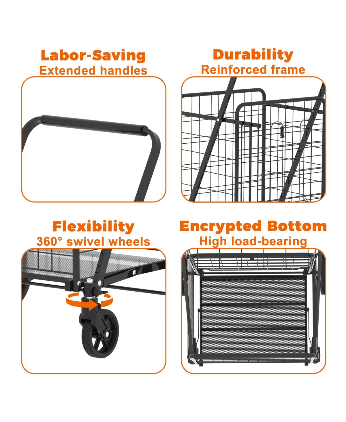 Rainsken Extra Large Shopping Cart