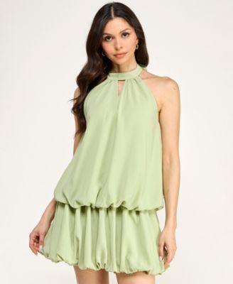 Juniors' Halter Bubble Skirt Dress