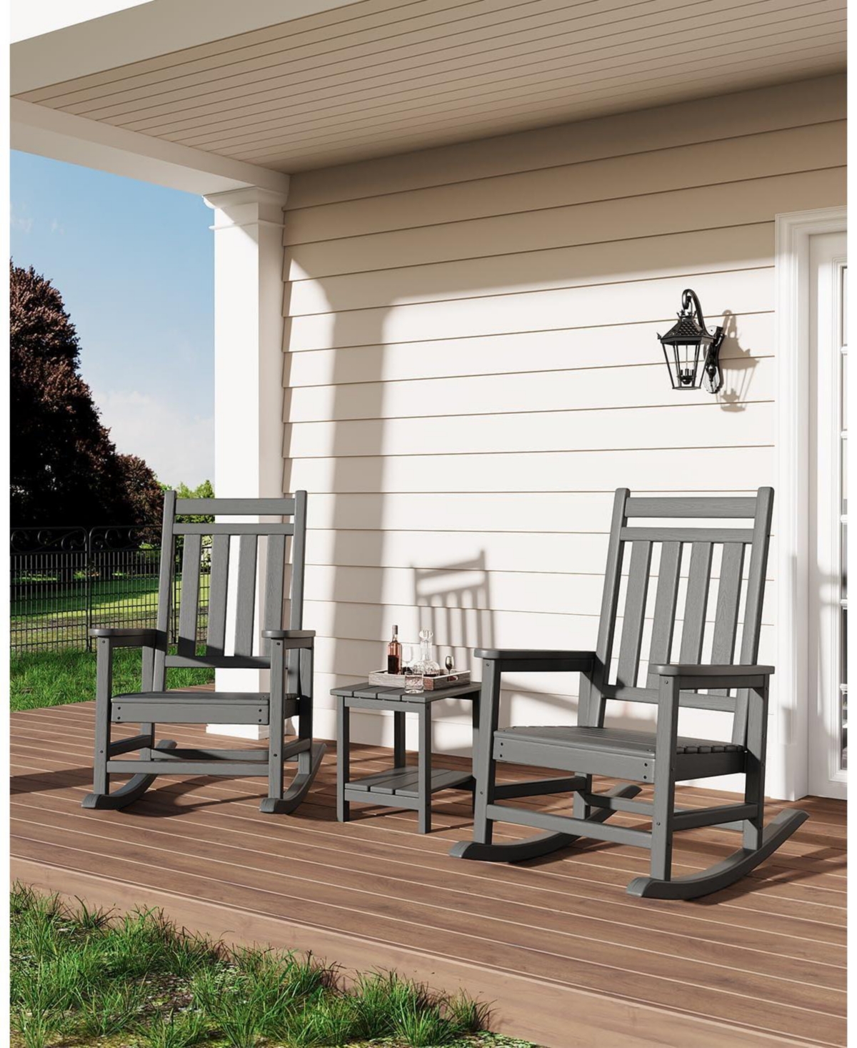 gaomon TrailBlaze in Adirondack Square Outdoor Side Table,2-Tier Storage Patio Side Table