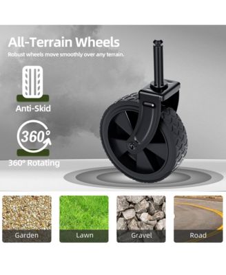 Convertible Folding 4-Wheel Wagon Cart - Heavy Duty Trolley with Bench Seat and Dog Leash, 360 lbs Capacity for Camping, Shopping