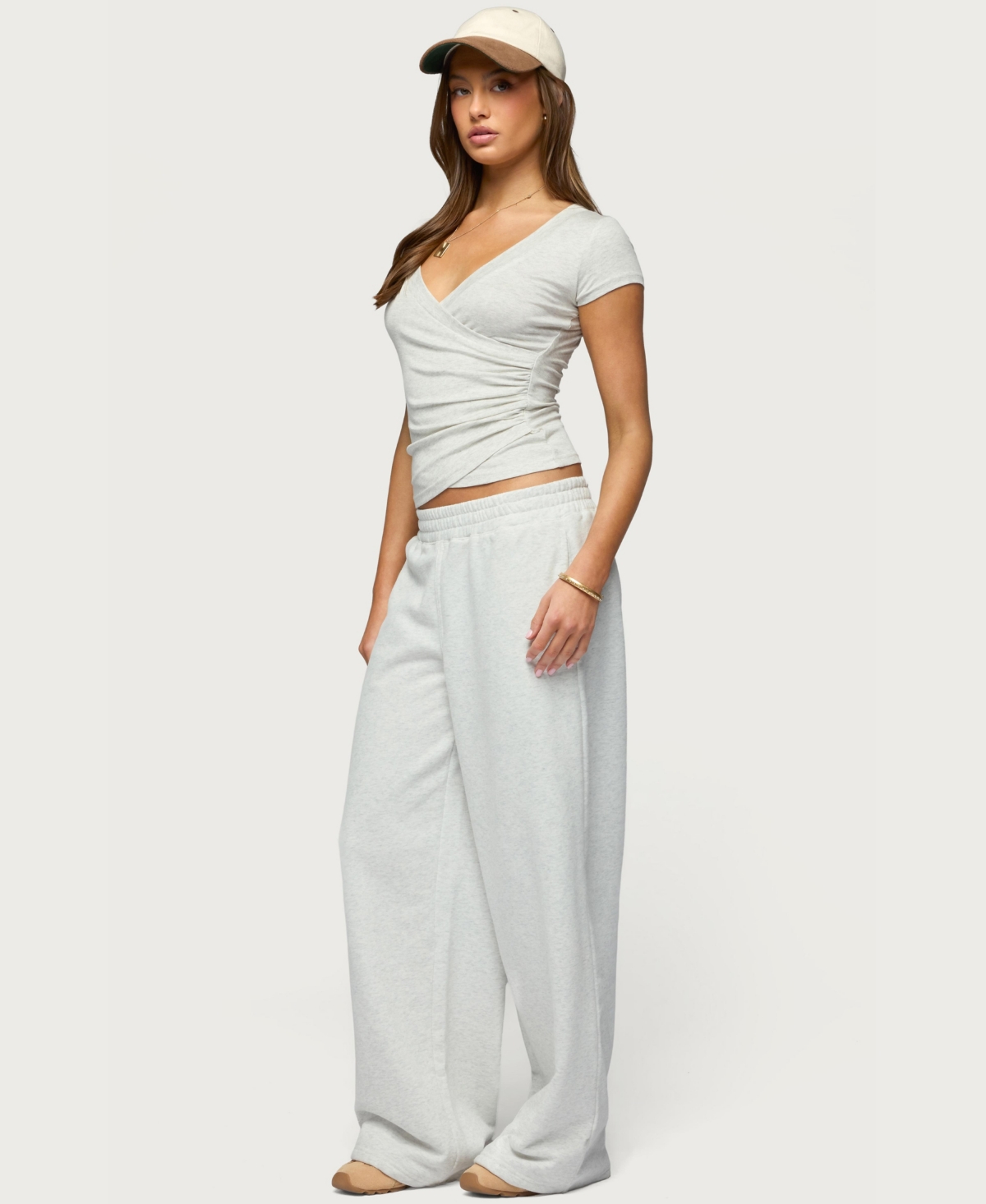 Edikted Women's Iria V Neck Wrapped Top