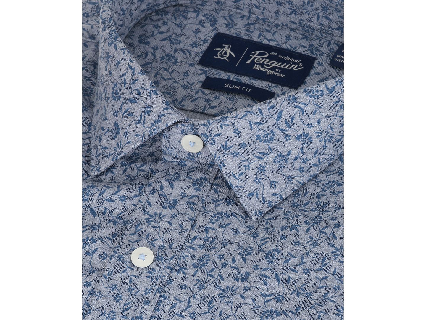 Мужская рубашка Original Penguin Emory Floral Print Dress Shirt, цвет: Синий — фото 2