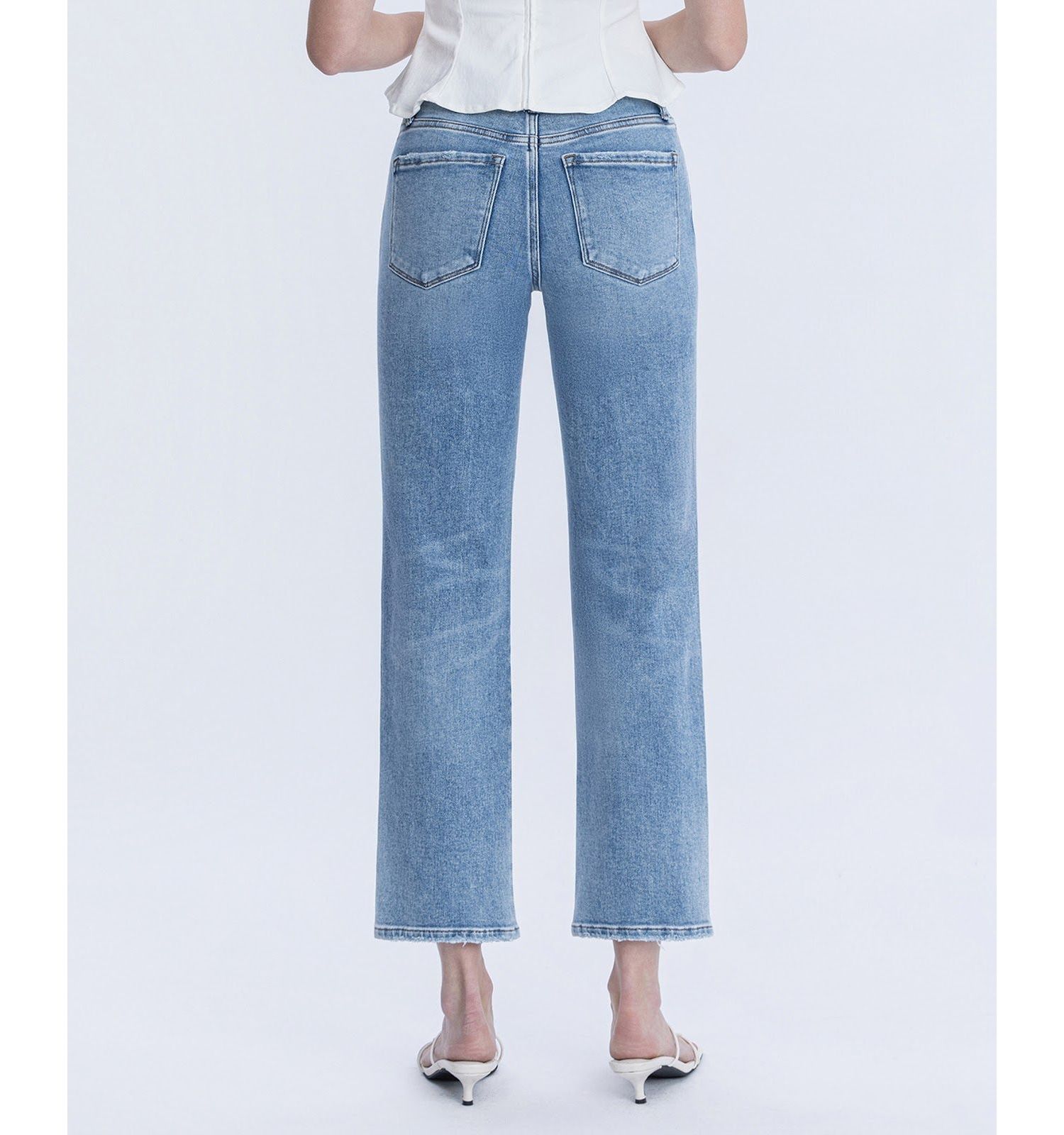 Women's High Rise Ankle Straight Jeans