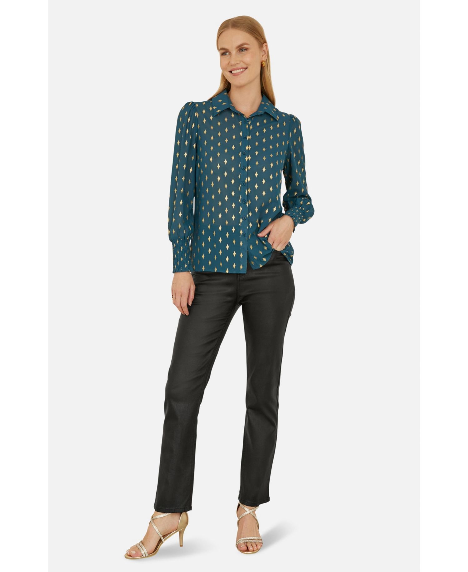 Women's Diamond Foil Print Blouse