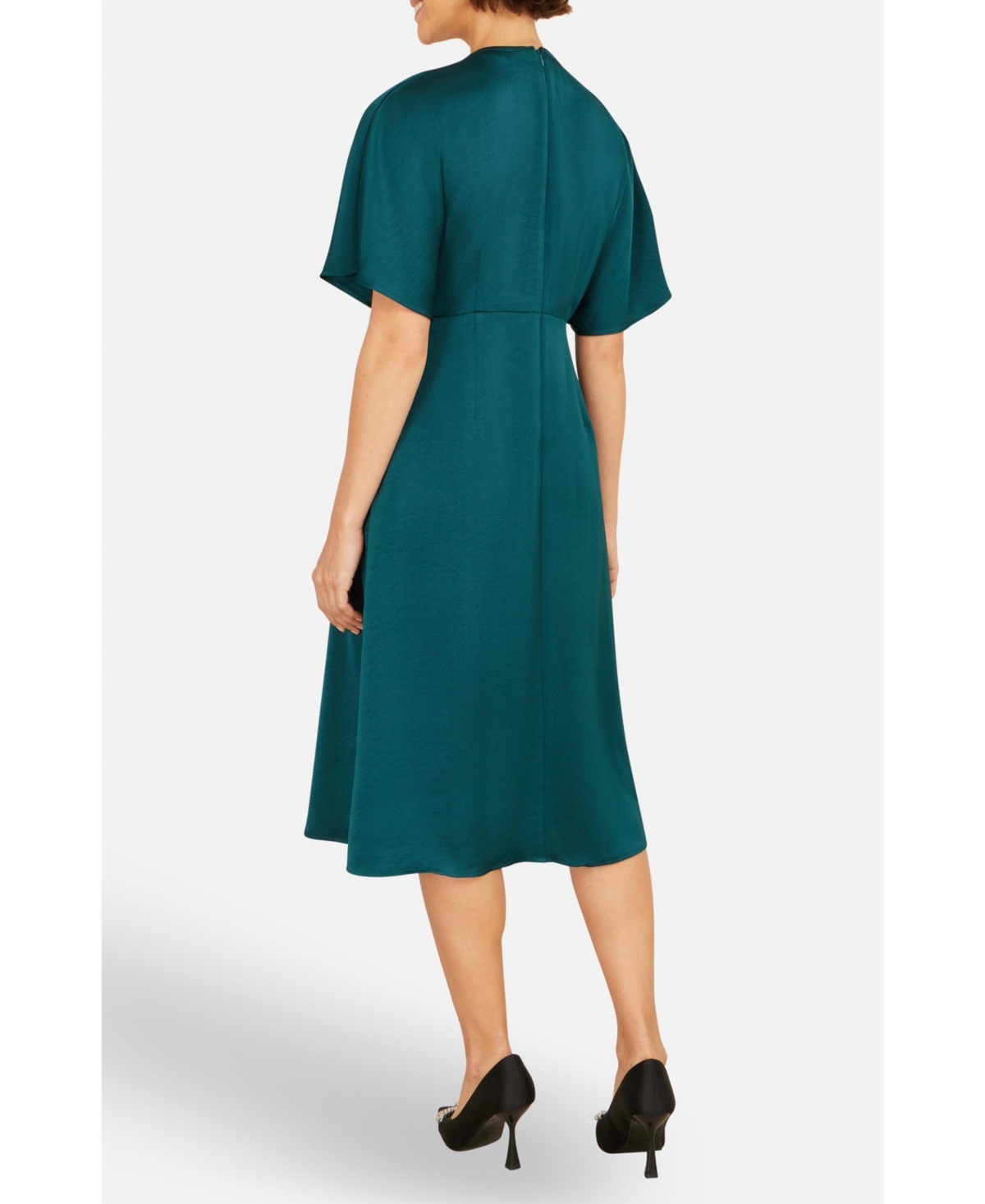 Yumi Women's Satin Midi Kimono Dress