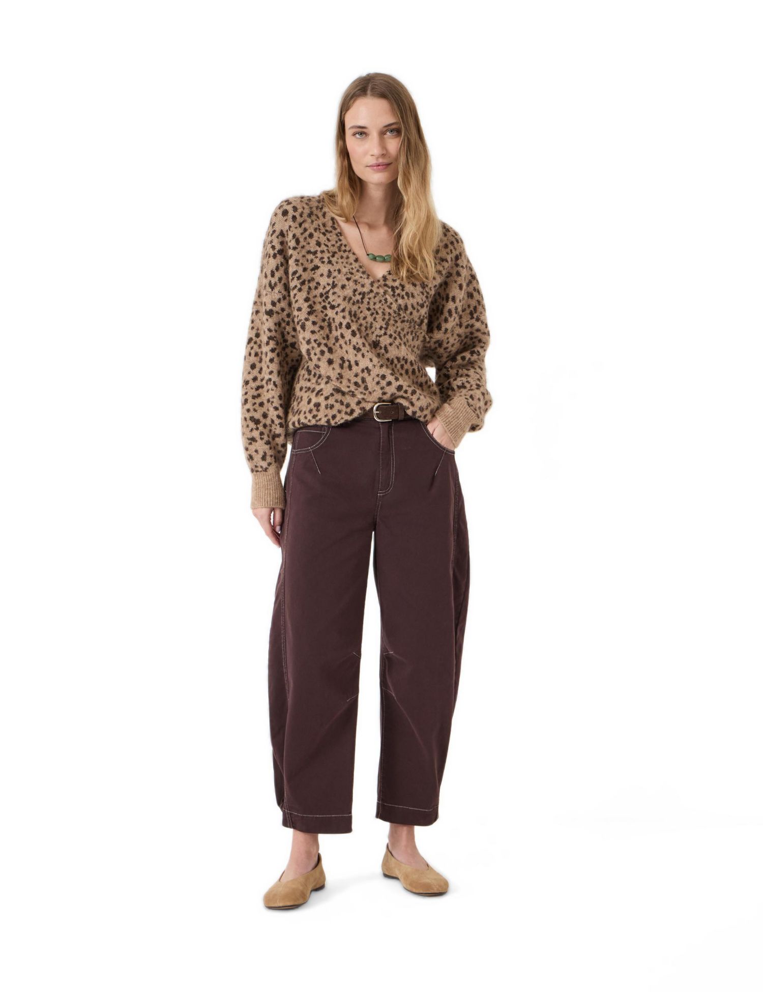 Women's Betty Wool Blend Patterned Wrap Jumper