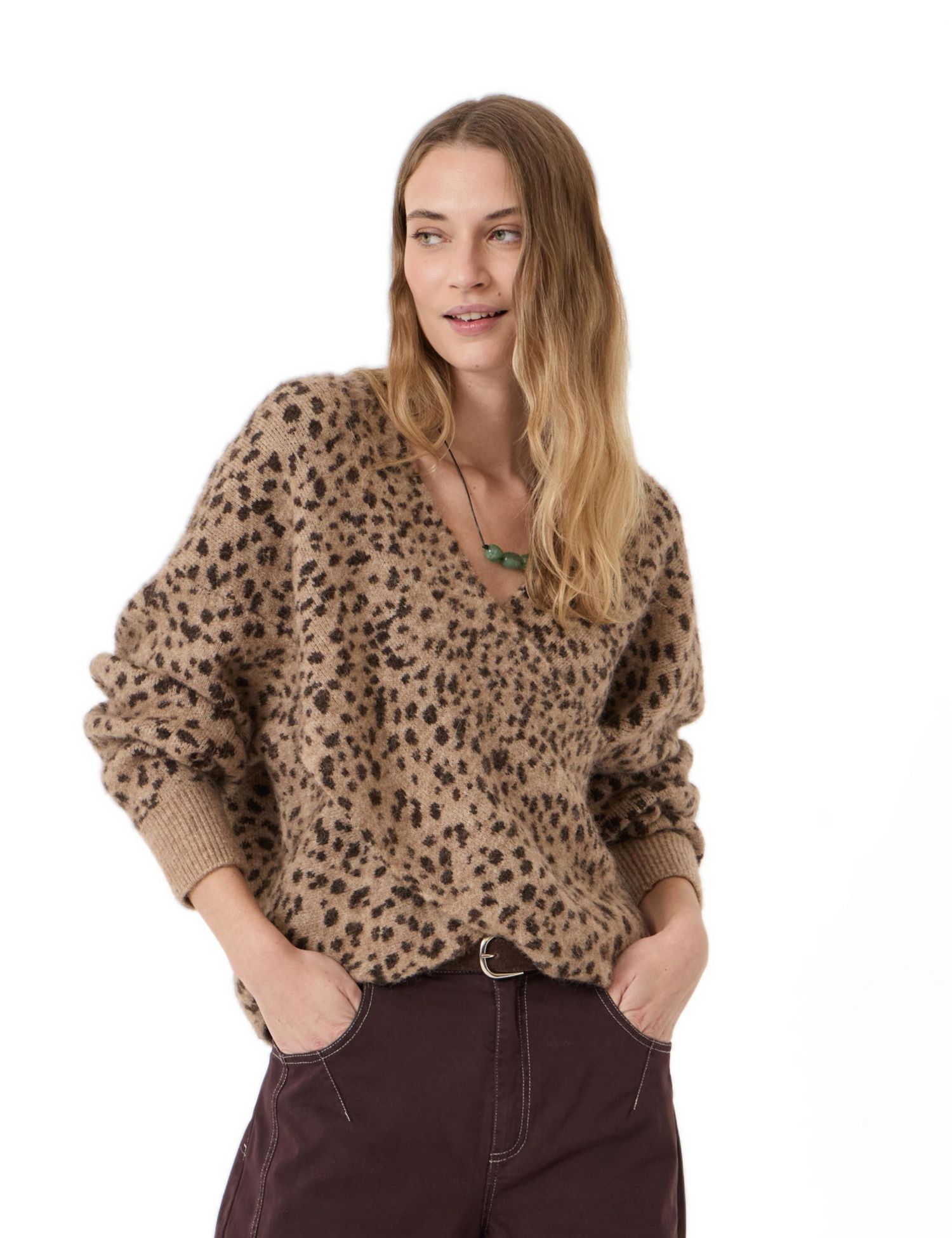 Women's Betty Wool Blend Patterned Wrap Jumper