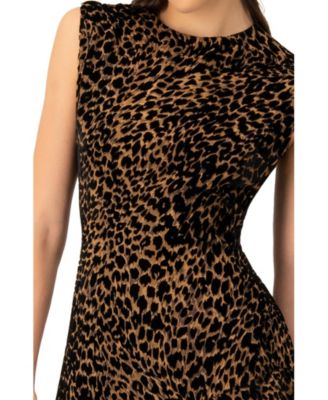 Women's Asymmetric Animal Print Dress