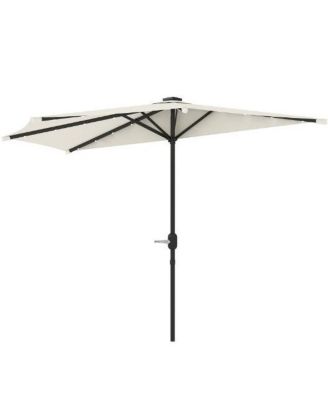 Small Vented Half Patio Umbrella,Half Outdoor Patio Umbrella,with Crank 8 Ribs for Outdoor