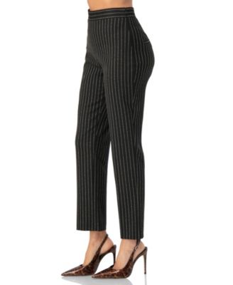 Women's Straight-Leg Striped Trousers