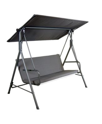2-Seat Patio Metal Proch Swing With Adjustable Canopy