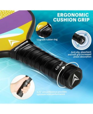 USAPA-Approved Pickleball Paddles Set of 2 with 4 Balls & Bag - 7.5oz Lightweight Carbon Fiber Honeycomb Core