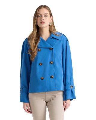 Women's Double Breasted Short Trench Coat