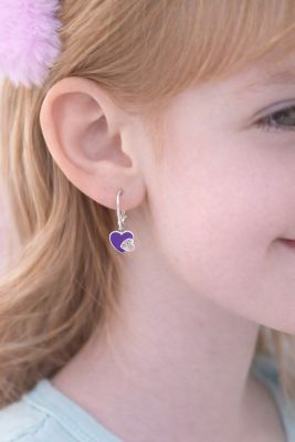 Girls Heart Hypoallergenic Earrings with Sterling Silver Leverbacks