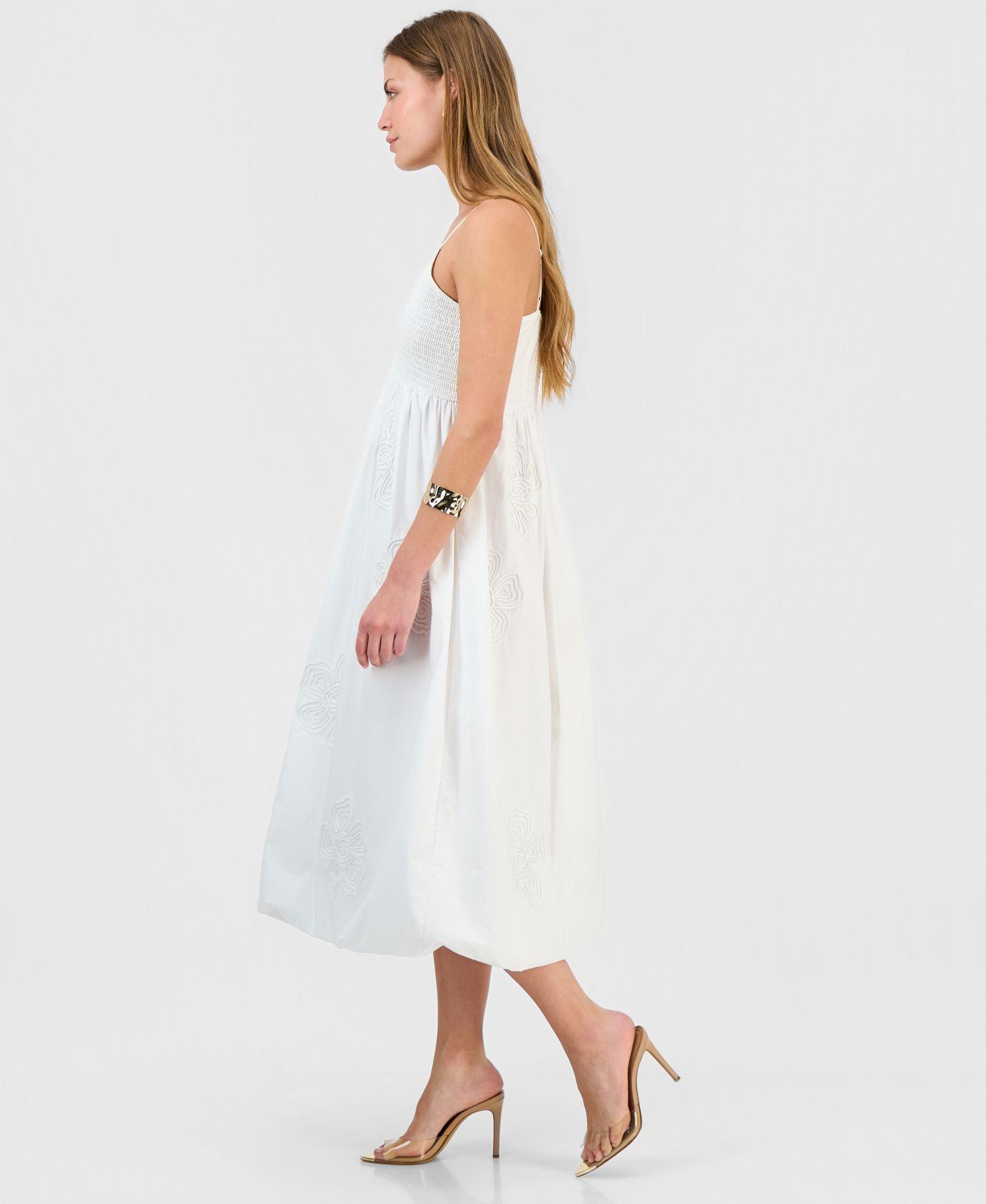 Petite Smocked-Bodice Bubble Dress