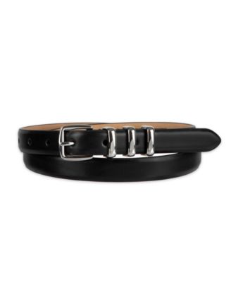 Women's Skinny Triple Metal Keeper Dress Belt