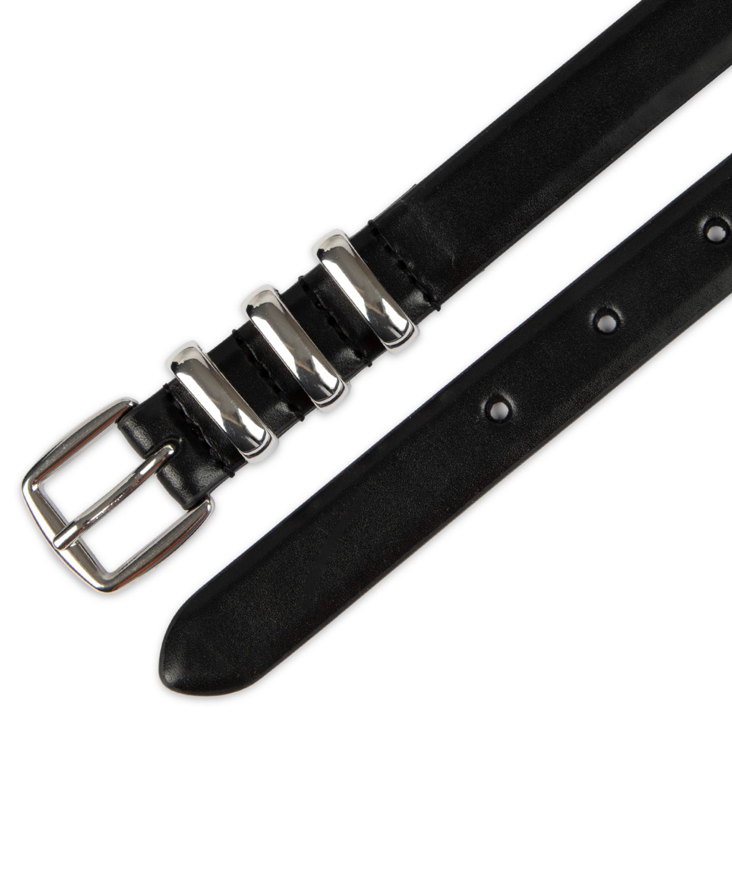 Женский ремень Cole Haan Skinny Triple Metal Keeper Dress Belt, цвет: Чёрный — фото 10