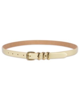 Women's Skinny Triple Metal Keeper Dress Belt