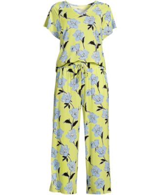 Plus Size Cooling Pajama Set - Short Sleeve Top and Crop Pants