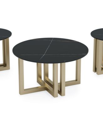 Emila 3-Pc. Round Coffee Table and Round End Table Set