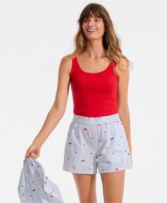 Women's Poplin Sleep Boxer Shorts