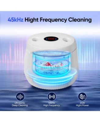 Ultrasonic Retainer Cleaner Machine, 200 mL, 45kHz with Digital Timer for Denture, Aligner, Braces, Mouthguard, & Jewelry