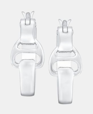 Equestrian Hoop Earrings in Sterling Silver