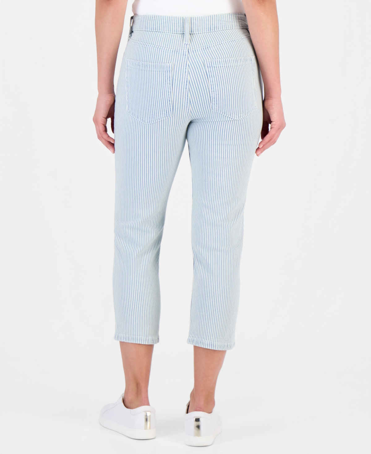 Style & Co Petite Engineer-Stripe High-Rise Cropped Jeans, Macy's Exclusive