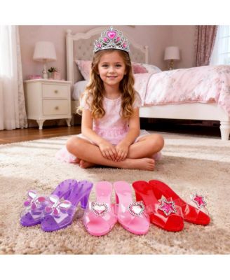 Princess Dress-Up Gift Set with Wearable Tiara, Necklace & Earrings for Girls Birthday & Parties